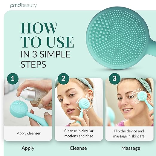PMD Clean - Smart Facial Cleansing Device with Silicone Brush &amp Anti-Aging Massager