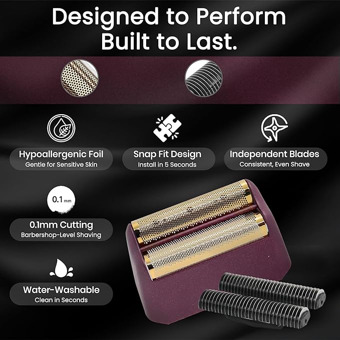 2 Pack Replacement Foil and Cutter Assembly Compatible with Wahl 5 Star Shavers Models 7031-100 7043-100 7031-200 Wahl Shaver Foil Replacement Ultra-Close Shave Easy to Replace