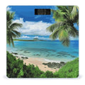 Tropical Palm Tree Hawaii Beach Bathroom Scale Weight Scale for Body WeightHighly Accurate Digital Weighing Machine Clear LED Display Digital Bathroom Body Scale 400lb/182kg
