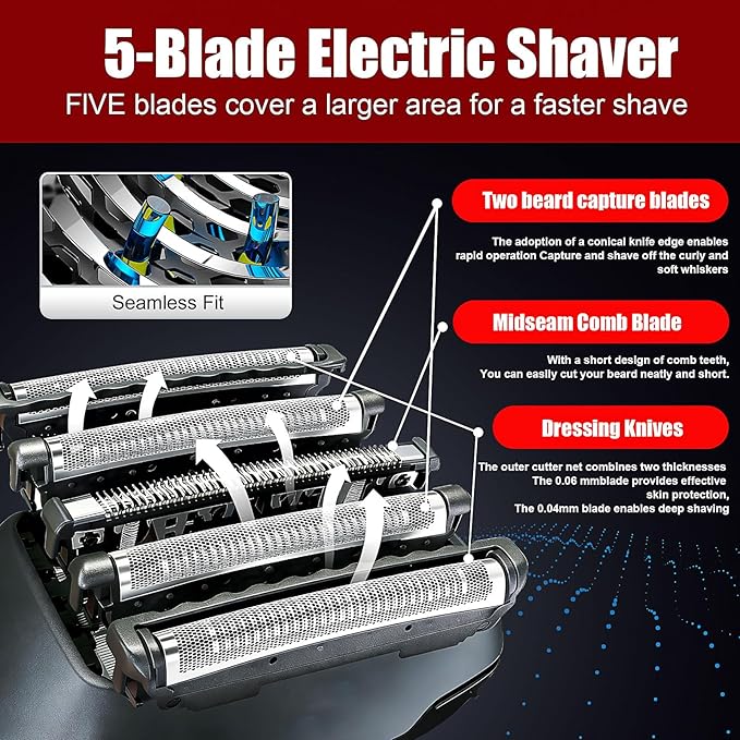 WES9032P Replacement Outer Foil and Inner Blade SetCompatible with Panasonic ARC5 5-Blade Shavers ES-LV97-KES-LV67-KES-LV95-Sfor Men's Shaving（3Packs）