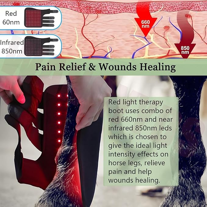 Red Light Therapy Device for Horse Leg Pain | Near Infrared Therapy Wrap for Horses | Alleviate Pain from Exercise ()