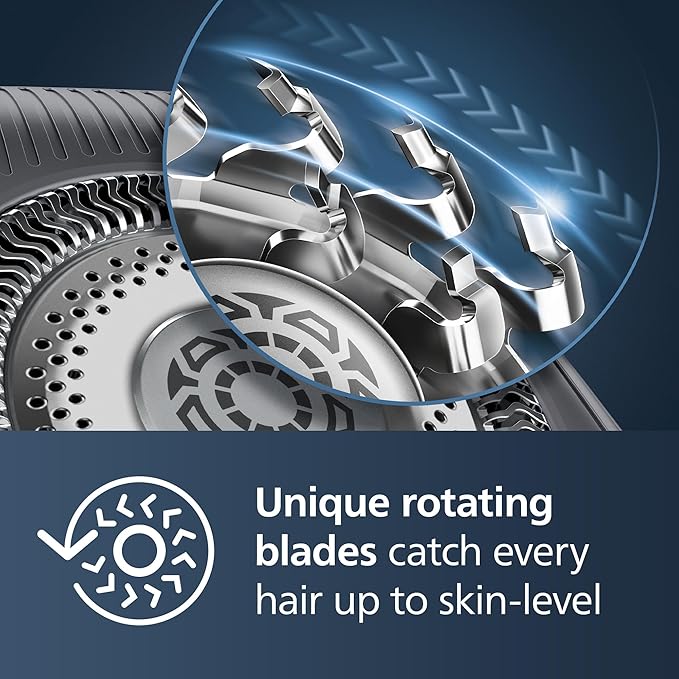 Philips Norelco 9400 Rechargeable Wet/Dry Electric Shaver with SenseIQ and Comfort Glide Ring Technology Battery Powered Silver S9502/83