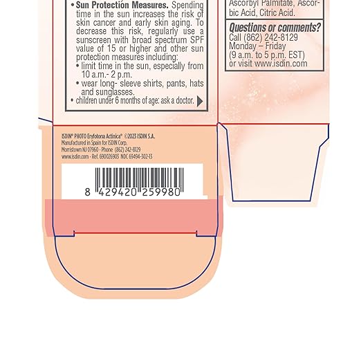 ISDIN Eryfotona Actinica SPF 50+ | Mineral Sunscreen for Face with Zinc Oxide | 100% Mineral UV Filters | No White Cast Suitable for Sensitive Skin Dermatologist Recommended