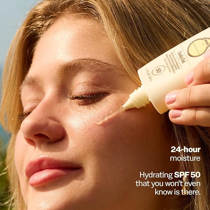 Sun Bum Daily SPF 50 Clear Gel Face Sunscreen - Broad Spectrum Moisturizing Facial Sunscreen with Vitamin E - Vegan and Hawaii 104 Act Compliant (Without Octinoxate &amp Oxybenzone) - 1.7 oz (Pack of