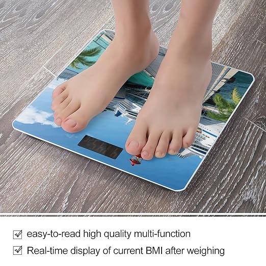 Cruise Terminal Smart Scale for Body Weight Digital Bathroom Scale Toughened Glass Weight Scale with Large LCD Backlight Display High Precision Scales Weighing Machine