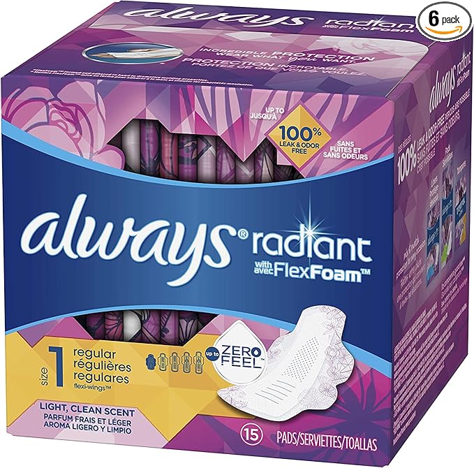 Always Radiant Pads with Wings Scented (Pack of 6)