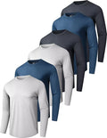6/7 Pack Men's Quick Dry Long Sleeve Shirts UPF 50+ UV Sun Protection SPF Shirt Moisture Wicking T-Shirt for Casual Workout