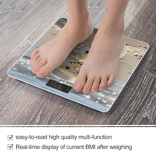 Sand Snowman On Beach Smart Scale for Body Weight Accurate Bathroom Scale with LED Display Digital Weight Scales Weighing Machine High Precision Scales for Bath Home