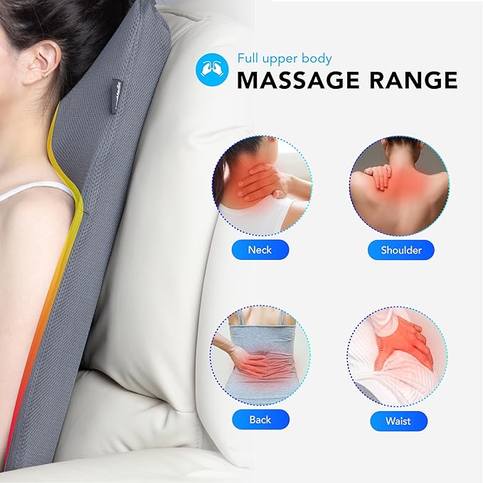AmaMedic AM10027 Back Massage Pad Dual Massage Heads Intuitive Button Flattening Material Portable Handle