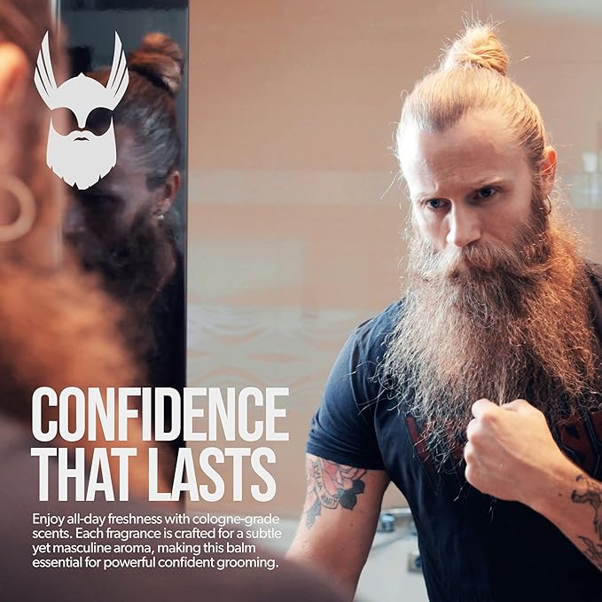The Beard Struggle Warrior’s Beard Balm - Gold Collection Asgardian Secret - Non-Greasy Low-Hold Formula Luxurious Cologne-Grade Fragrances 100% Natural and Plant-Based Ingredients - 50g