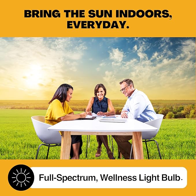 Norb Everyday Sun Soft Full Spectrum Wellness Light Bulb 2-Pack – Natural Daylight LED Sunlight-Mimicking Technology for Energy &amp Mood 9W 4000K A19 Supports Sleep/Wake Cycles