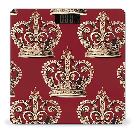 Red Crown Bathroom Scale for Body Weight LCD Display Digital Bathroom Scale Tempered Glass Bathroom Weight Scales Fashion Smart Scales for Home Bedroom 400 Lb