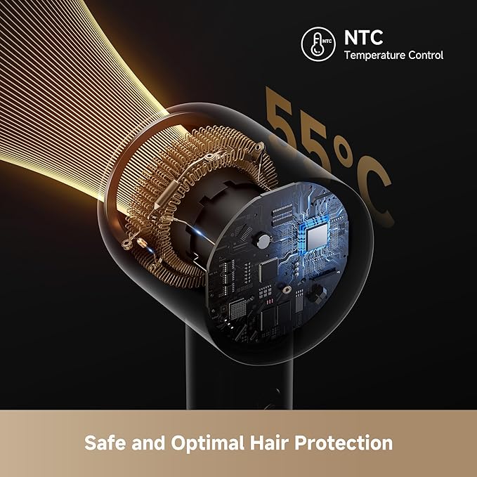 Dreame Glory Mix High-Speed Hair Dryer Dual Voltage 3 Magnetic Nozzles Perfume Infusion Customized Fragrant Drying NTC Control 300M Negative lons 110000RPM Motor 336g Lightweight Gold