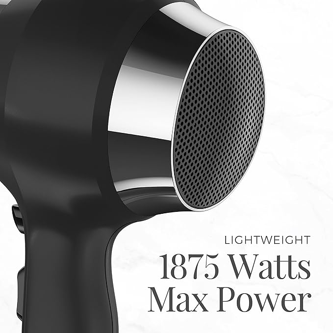 Remington Impact Resistant Hair Dryer 1875-Watt Blow Dryer with Tourmaline Titanium &amp Ceramic Technology 3 Heat 2 Speed Settings Cool Shot Diffuser &amp Concentrator Attachments