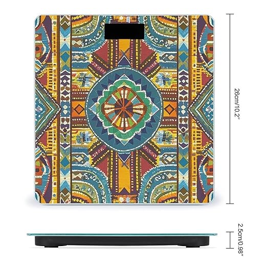 African Style Textile Pattern Scale for Body Weight Smart Scales Digital Bathroom Scale High Precision Weighing Scales with Large Display Weighing Machine for People