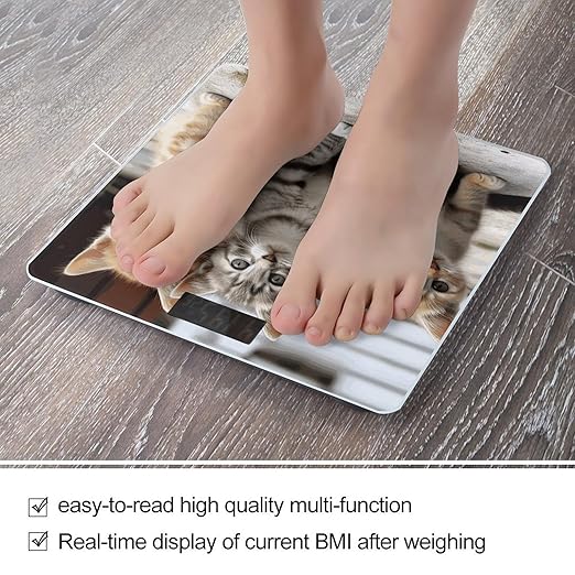 Kittens Family Cats Smart Scale for Body Weight Accurate Bathroom Scale with LED Display Digital Weight Scales Weighing Machine High Precision Scales for Bath Home