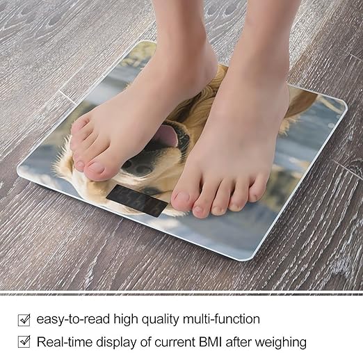 Digital Bathroom Scale for Body Weight Scale with Bright LCD Display High Accuracy Step-On Technology Auto On/Off Golden Retrievers Digital Scales 400 Lbs /180kg