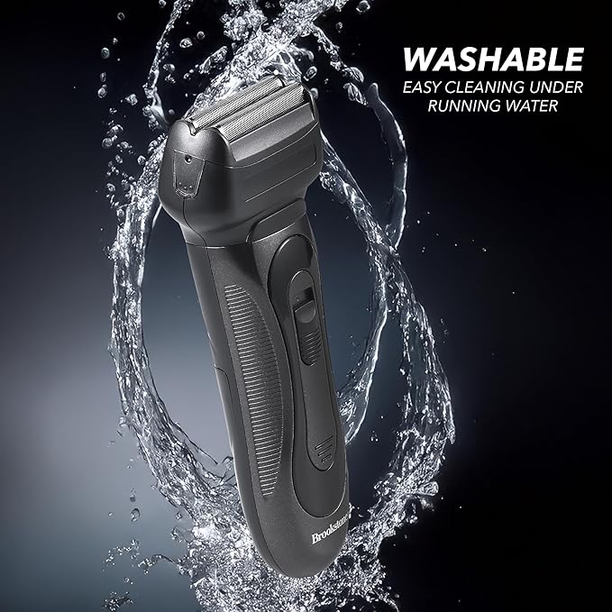 Brookstone - Electric Razor for Men Foil Shaver Precision Foil Blades Comfortable Close Shave Professional Quality (Black)