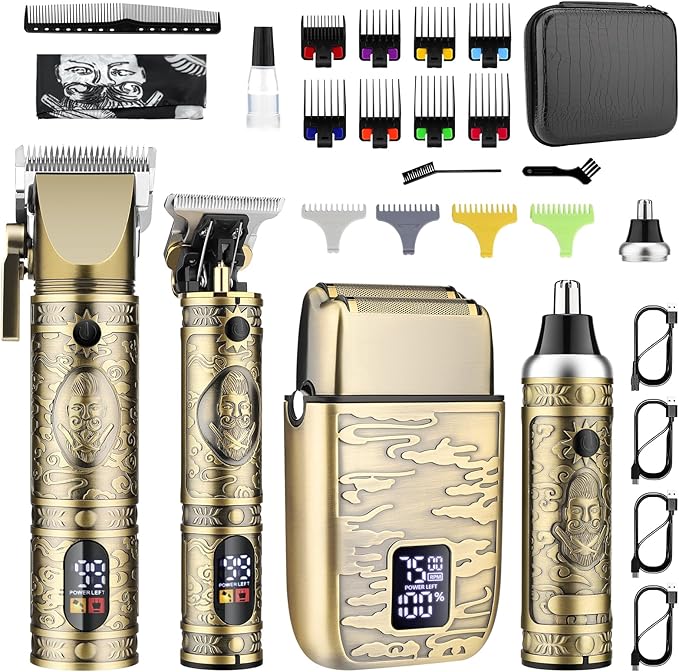 GSKY Hair Clippers for Men Professional Beard Trimmer Kits &amp Sets Cordless Mens Hair Trimmer Electric Shavers Haircutting Machine with LED Display for Barber