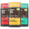 Every Man Jack Men's Deodorant Variety Set - Three Full-Sized Deodorant Sticks with Clean Ingredients &amp Incredible Scents - Cedar + Red Sage Amber + Sandalwood Sea Mineral + Citron - 3 oz - 3 Pa