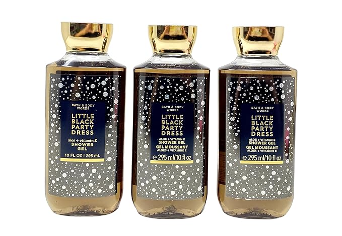 Bath &amp Body Works Little Black Party Dress Shower Gel 3 Pack Bundle - 10 fl oz / 295 mL each