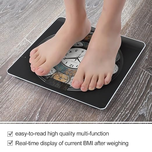 Clock Art Scale for Body Weight Digital Bathroom Scale Precision Smart Weighing Scales with Clear LED Display Accurate High Precision Scales Weighing Machine