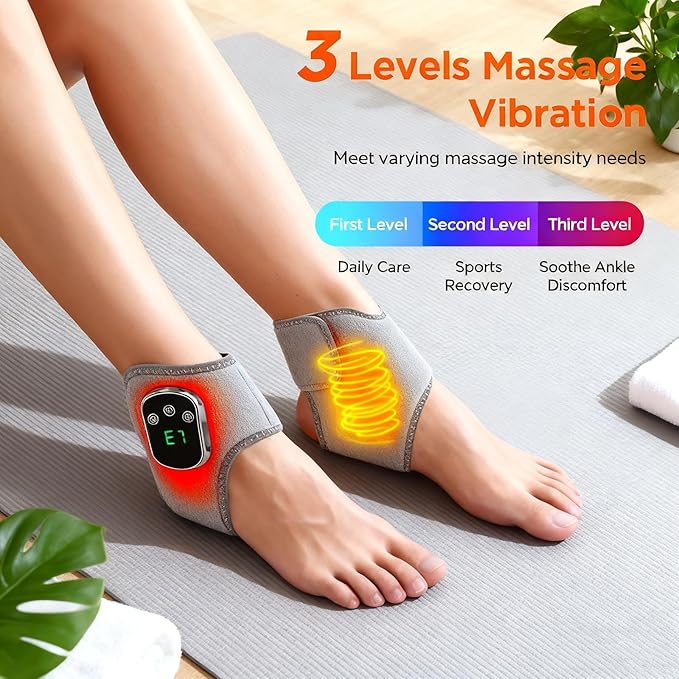 Wireless Portable Foot Massager with Triple Method - 3 Vibration Modes &amp 5 Heat Levels for Reviving Comfort and Daily Muscle Relaxation (1pcs)
