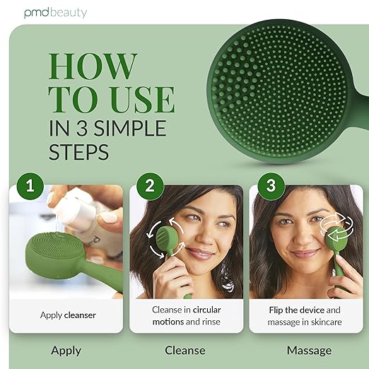 PMD Clean - Smart Facial Cleansing Device with Silicone Brush &amp Anti-Aging Massager