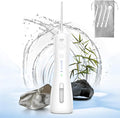 Water Flosser [Dental Cordless Portable] 6 Modes &amp IPX7 Waterproof Rechargeable Oral Irrigator Water Teeth Cleaner Floss Pick Home Use WaterFlossers for Braces Bridges/Gum Care (White)