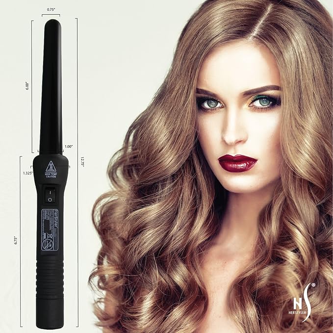 Herstyler Grande Ceramic Curling Iron and Herstyler Biotin Hair Growth Serum Set