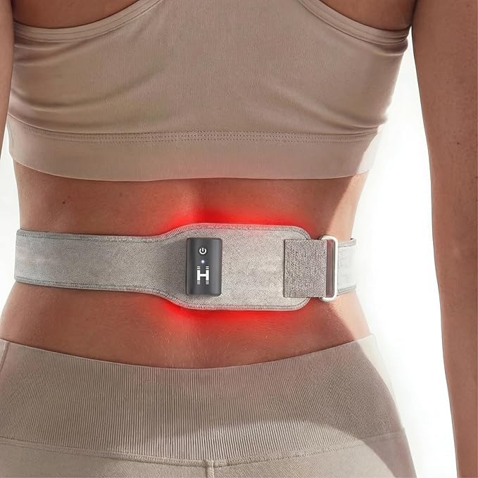 Homedics Wireless Infrared + Red Light Pain Therapy Wrap – Portable 850 nm Infrared &amp 660 nm Red Light LEDs Adjustable Strap Rechargeable Battery Targeted Muscle &amp Joint Relief