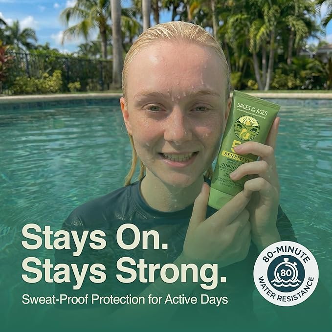 Organic Tallow Mineral Sunscreen SPF 50 with Non-Nano Zinc Oxide — Reef Safe UVA/UVB Broad Spectrum Sunblock Water Resistant 80 Min Moisturizing Lotion for Face &amp Body 3.4 fl oz