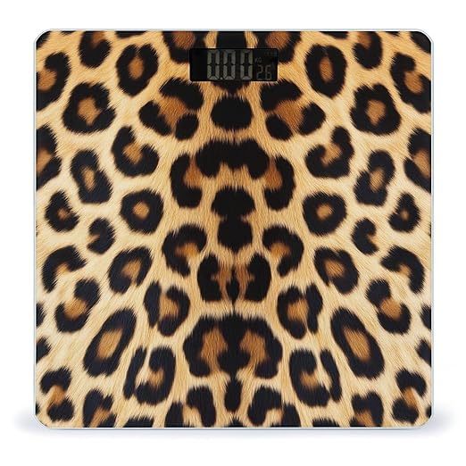 Smart Scale for Body Weight Automatic Switch Digital Bathroom Weighing Scale Wild Animal Cheetah Leopard Print