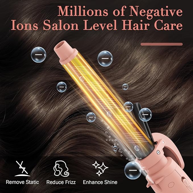 MiroPure Self Rotating Curling Iron 1 Inch Ionic Hair Curler Automatic Curling Wand with Longer Barrel for Waves and Curls Unique Button to Enable/Distable Rotation