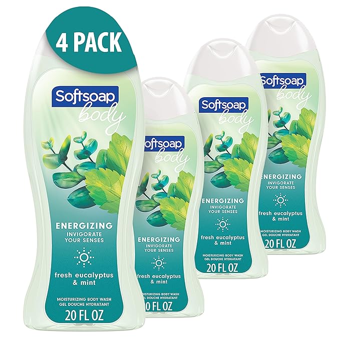 Softsoap Eucalyptus &amp Mint Body Wash Moisturizing Body Wash 20 Oz (4 Pack)