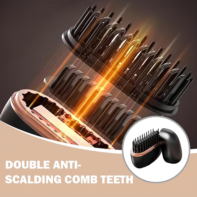Mini Hair Straightener New 2-in-1 Cordless Hair Straightener Comb 3-Speed Temperature Control Rechargeable Fast Heating Hot Comb Anti-Scald Shell Lightweight &amp Portable Travel (Black+Pink)