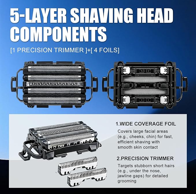 WES9032P Replacement Outer Foil and Inner Blade SetCompatible with Panasonic ARC5 5-Blade Shavers ES-LV97-KES-LV67-KES-LV95-SES-LV65-S (1 Count)