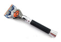 G.B.S Men's Grooming Deluxe Razor Anti Slip Long Textured Handle Stainless Chrome Gunmetal Black