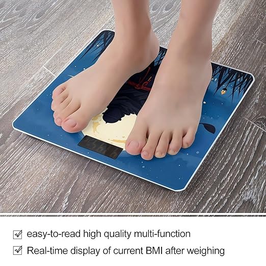 Moonlight Watercolor Style Ninja Scale for Body Weight Sturdy Tempered Glass Weighing Scales with LCD Display Accurate Digital Bathroom Scale Convenient Body Fat Smart Scales Easy Read
