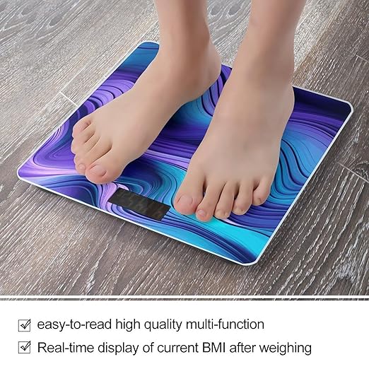 Wavy Purple Scale for Body Weight Digital Bathroom Scale Precision Smart Weighing Scales with Clear LED Display Accurate High Precision Scales Weighing Machine