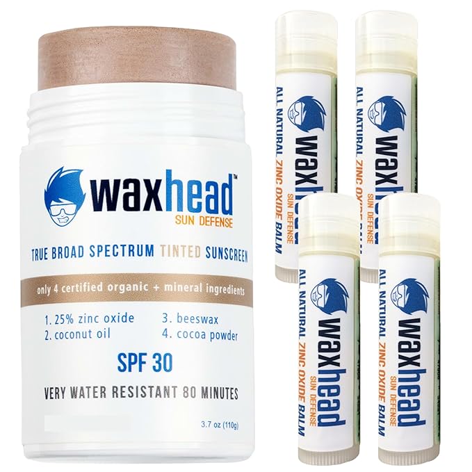 Waxhead Tinted Sunscreen For Face Zinc Oxide SPF Lip Balm SPF Lip Sunscreen For Lips