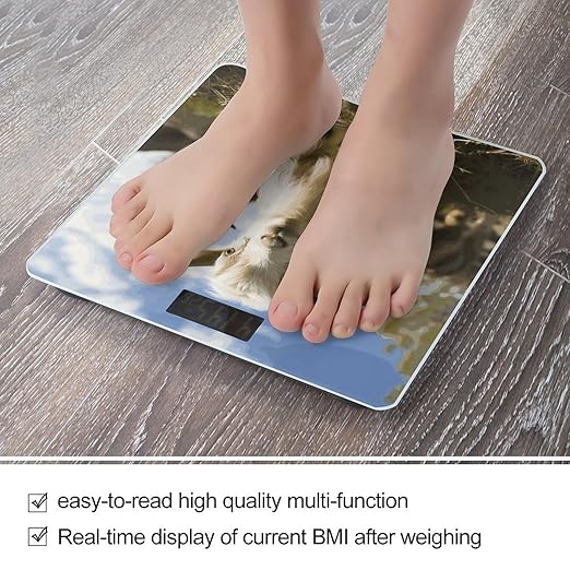 Digital Bathroom Scale for Body Weight Scale with Bright LCD Display High Accuracy Step-On Technology Auto On/Off Cute Goat Digital Scales 400 Lbs /180kg