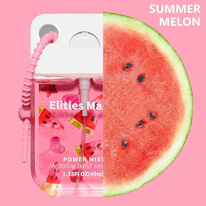 Hand Sanitizer Spray 5Pack Spray Hand Sanitizer Travel Size With Keychain Scented Power Mist Teen Girl Gifts1.35FL.OZ(WatermelonLemonStraberryCitrusOcean