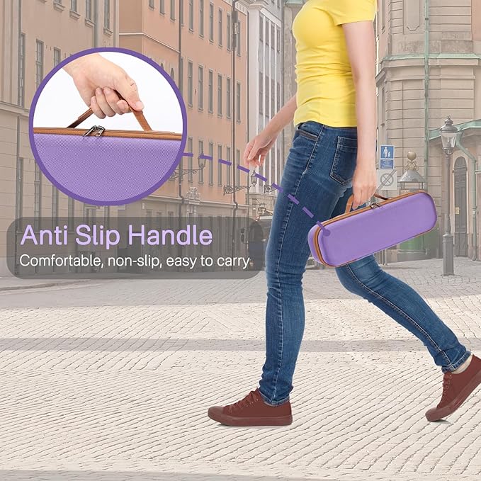 RAIACE Hard Storage Case Compatible with Dyson Airstrait Straightener Travel Carrying Bag. (case only). - Purple