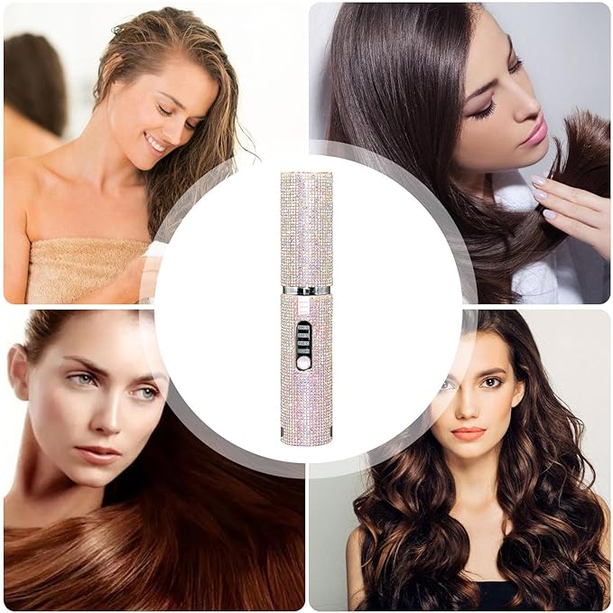 Travel Flat Iron 2 in 1 Hair Curler and Straightener Rechargeable Hair Straightener Portable Straightening Iron Flat