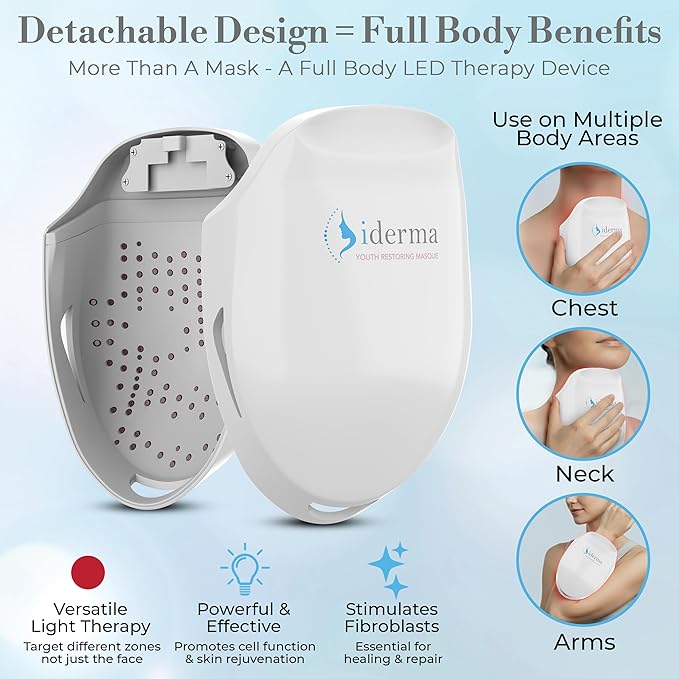Red Light Therapy for Face – LED Face Mask for Eyes Neck &amp Skin | Infrared Therapy Mask for Anti-Aging Wrinkles Skin Rejuvenation