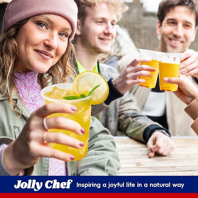 JOLLY CHEF 𝟔𝟎𝟎 𝐏𝐚𝐜𝐤 7 oz Clear Plastic Cups7 Ounce Disposable Cups for PicnicTravel HalloweenChristmas Party and Events