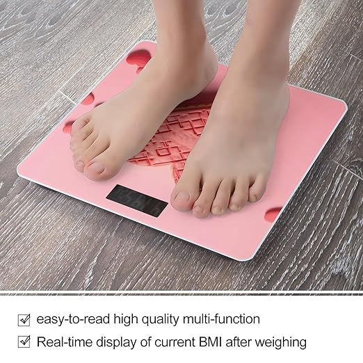 Heart Shaped Food Scale for Body Weight Anti-Slip Sturdy Tempered Glass Weighing Machine Highly Digital Accurate Bright LCD Bathroom Scale for Household Gift