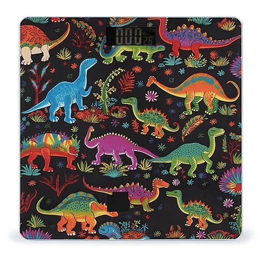 Cartoon Dinosaur Weight Scale for Body Weight Digital Bathroom Scale High Capacity Accurate Digital Weighing Scales and Easy-to-Read on Backlit LCD Display Scales