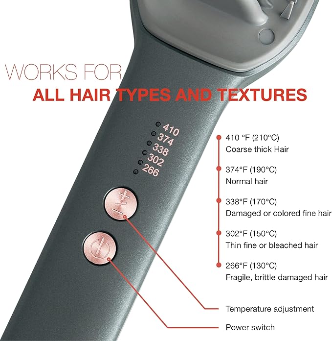 SWIE Maxistrait Hair Straightener Brush. Smooth Shiny Frizz-Free Healthy in Minutes. for All Types and Textures Great for Colored Hair Adjustable Heat Settings Anti-Burn Technology